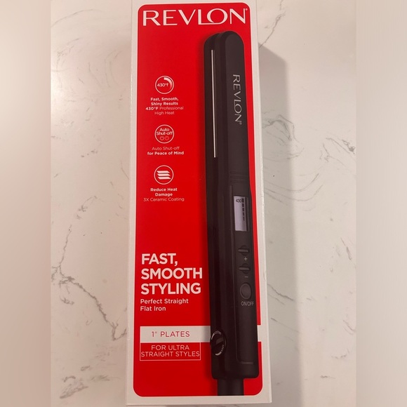 Revlon Perfect Heat 1" Ceramic Digital Flat Iron, Black- NIB - Picture 11 of 12